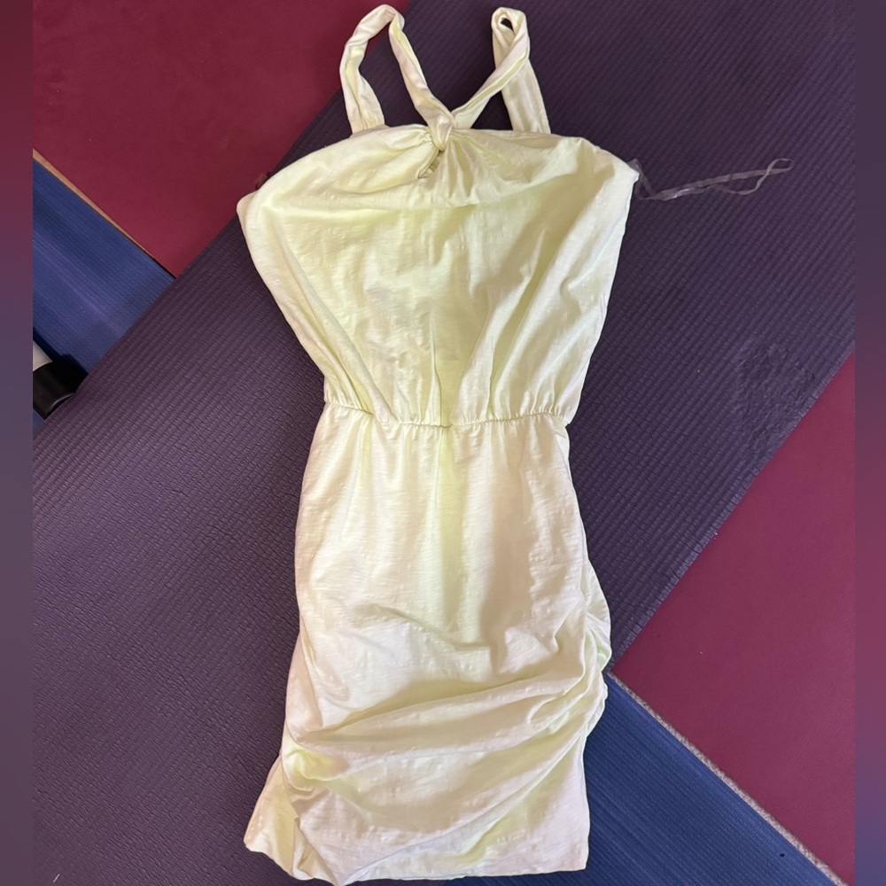NWT New With Tags Sundry Twist Front Highlighter Yellow Dress Size 3 Large